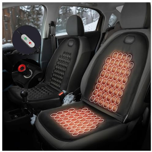 BesBet 12v Sitzheizung für Auto, 3 Heizstufen,Stromschutz Autositzkissen Erwachsene mit 10 Magneten,Universell Sitzauflag Auto Heizung LKW,SUV Oder Transporter 1 Stück uz10101023
