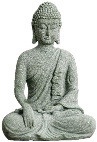 KARLOR Buddha Statue Garten, Buddha Figuren Stein Klein Buddha Figur Meditation Garten Deko Landschaftsgestaltung Aquarien Dekoration Innen Außen Zen-Raumdekorationen(sitzender Buddha)