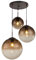GLOBO Decken Pendel Lampe amber Glas Kugel Wohn Zimmer Hänge Leuchte braun im Set inkl. LED Leuchtmittel