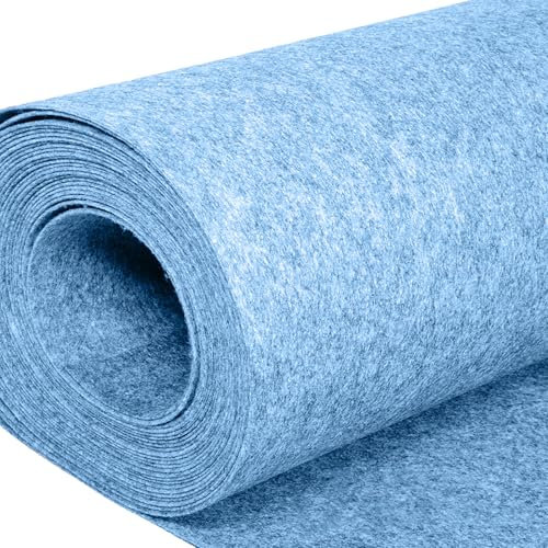 Filzrolle Filzstoff - 40cm x 250cm x 3mm,Bespannstoff aus Filz, für DIY Handwerken Dekoration Filzunterlage,Patchwork Filz tischläufer Kostüme(Hellblau)