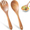iewrtcin Lot de 2 couverts à salade en bois d'olivier de 26 cm - Fourchette à salade et cuillère à salade - Couverts en bois d'olivier pour salade, pâtes, fruits