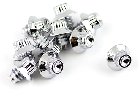 SHENGG 100 stücke 13x7mm Felge Nieten Muttern Bolzen Lippe Schraube Bolzen Mutter Kappe Reifen Auto Clips Fit for D010 Externe Teile Auto Zubehör(Chrome)