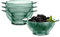 STPGoods - Set di 4 piatti piani in vetro trasparente cobalto verde, stoviglie circolari in vetro per insalata, pane, cena (450 ml, set di 4)