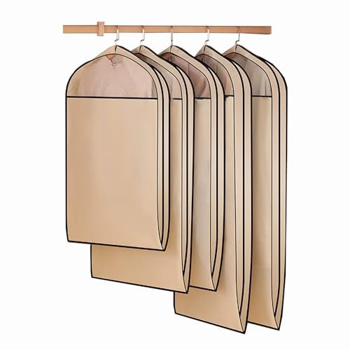 Copriabiti Traspirante in Tessuto Non Tessuto, Custodie per Abiti con Cerniera Laterale, Sacchetti Vestiti Viaggio per Riporre, per Cappotti, Giacche in Piuma, Borse per Abiti(Gray)
