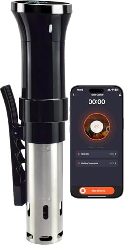 Sous Vide Cooker, 1100W Immersion Circulator for Sous Vide Machine, with Touch Screen, Accurate Temperature Control, Precision Cooker, Perfect for Tender and Juicy Meals (Black-WIFI)