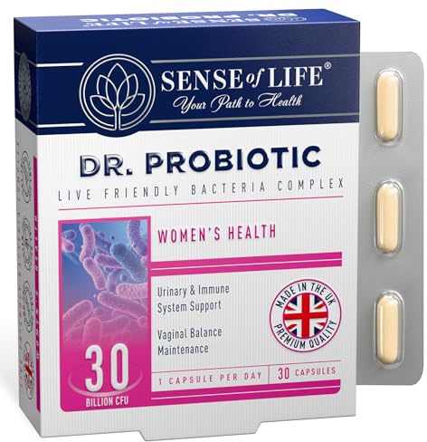Sense of Life Dr. Probiotic Complex for Women's Health, 30 Capsules – 30 Billion CFU – Probiotics & Prebiotics, D-Mannose & Cranberry - Supports Women's Intimate Flora, Gut & Urinary Health
