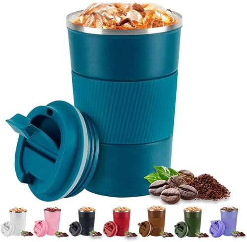 Eastrise Travel Mug,Insulated Coffee Cup with Leakproof Lid,Reusable Travel Coffee Mug,Stainless Steel Coffee Cup for Hot or Cold Drinks(Blue/18oz)