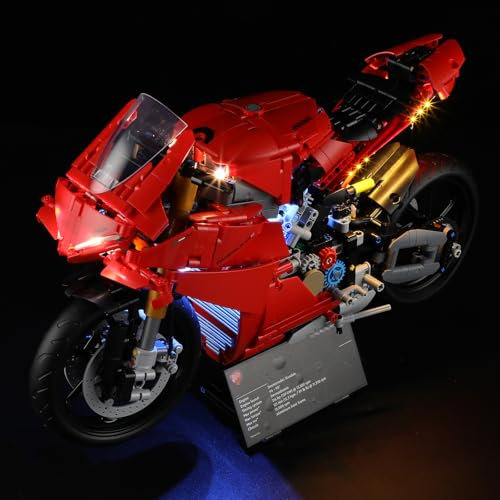 GEAMENT LED Licht-Set Kompatibel mit Lego Ducati Panigale V4 S Motorrad (Motorcycle) Technic 42202 Bausteine Modell (Modellsatz Nicht enthalten)