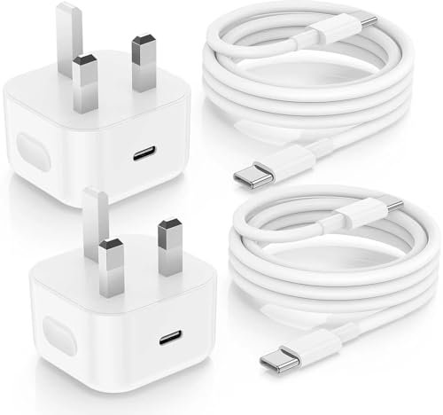 iPhone 17 16 15 Fast Charger, 2Pack USB C to C Charger Cable 2M with Type C Charging Plug for Apple iPhone 17 Pro Max/17 Air/16 Pro/15 Plus/15 Pro Max/iPad Pro 12.9/11 inch/Air 4/5th/Mini