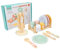 Charmofun Service à Thé en Bois, Jouets de Cuisine en Bois, Accessoire Cuisine Enfant avec Petits Gâteaux et Tasses, Dinette en Bois Montessori, Tea Party Jeux de Rôle pour Filles Garçons 3+ Ans