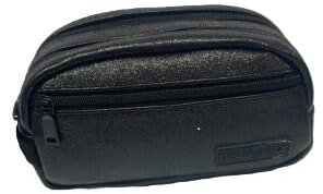 Tinta Unita Bauletto Scolastico Glam Glitterato – Astuccio 3 Zip in Poliestere Resistente, 22x12x9 cm Medie e Superiori Rosa e Nero (Nero Glitter)