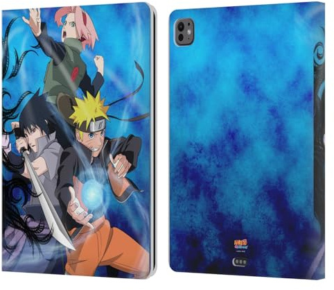 Head Case Designs sous Licence Officielle Naruto Shippuden Équipe 7 Art Clé Étui Portefeuille en Cuir Compatible avec Apple iPad Pro 13 M4 2024
