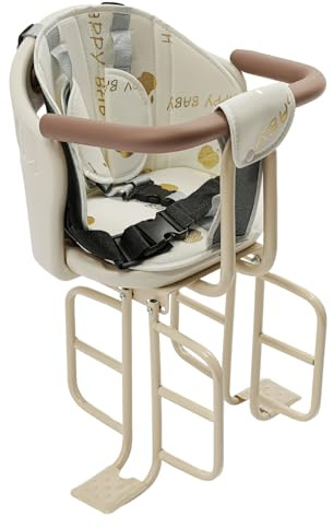 Susoso - Kinderfahrradsitz, Fahrradsitz, Fahrrad Vorne Babysitz mit Sicherheitsbügel & Pedal, Kindersitz für Kinder von 6 Monaten bis 8 Jahren bis 80 kg (Weiß)