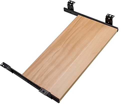 Plateau de clavier réglable 54-70 cm - Tablette coulissante sous le bureau - Tiroir en bois pour clavier et souris - Installation facile avec rails lisses - Solution gain de place