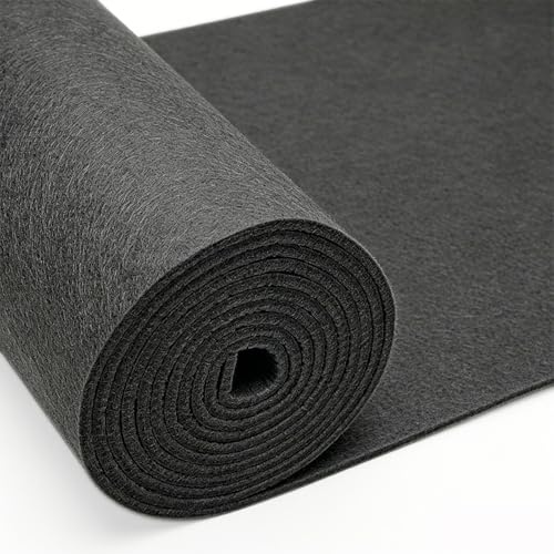 LUPATDY Filzrolle Filzstoff 40cm x 250cm Meterware, 4mm Stark, Filzmatte,Filz für DIY Aufbewahrungstasche Patchwork Nähen Filz zum Basteln Handwerken Dekoration Dunkelgrau