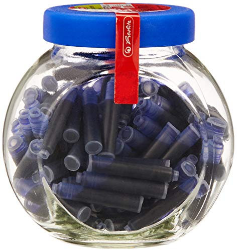 Herlitz Tintenpatronen Im Glas mit Schraubverschluß, 100 Stück, blau, 4008118541169