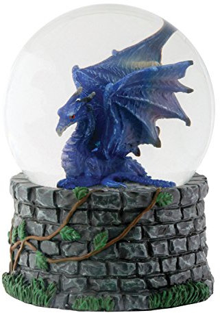 SUMMIT COLLECTION MITTERNACHTDRACHE WATERGLOBE BLUER DRACHE SCHNEEKUGEL WATERGLOBE