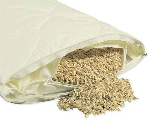 Fränkische Schlafmanufaktur Dinkelspelzkissen 40x80, mit Baumwollbezug, Dinkelspreu, Dinkelspelz