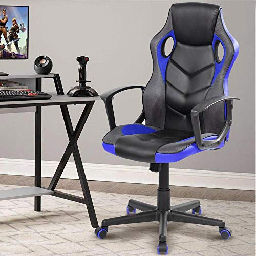 BAKAJI Poltrona Presidenziale Ergonomica Sedia Gaming Racing da Scrivana in Eco Pelle Arredo Ufficio Casa Cameretta Sala Riunioni Regolabile in Altezza Girevole e Direzionale