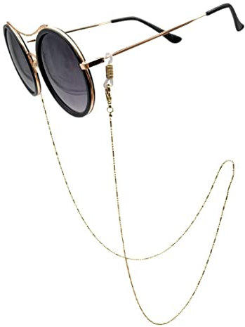Brillenkette Sansibar - Silber, Gold, Roségold / Trendige Brillenkordel, Schlichte Kette für Sonnenbrille, Lesebrille - minimalist Design / Sunglasses Chain, Strap - 100% Nickelfrei, Rostfrei (Gold)