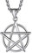 Richsteel Pendentif Pentagramme Acier Inoxydable,Collier Pentacle Protection Homme,Bijoux Religion Amulette Porte Bonheur pour Femme Garçon