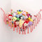 Stofftier-Hängematte zum Aufhängen, handgefertigt, groß, rosa Makramee, Spielzeug, Hängematte, Organizer, Stofftiere, Ecke, Plüschspielzeug, Schlafzimmer, Stauraum – 132.1 cm