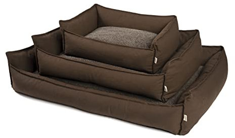 JAMAXX orthopädisches Hundebett - Memory Schaumstoff, Waschbar Wendekissen - Hundekissen mit Lammfell - Hundekorb Hundekörbchen Abnehmbarem Bezug Reissverschluss, PDB2008 ((M) 90x70, braun)