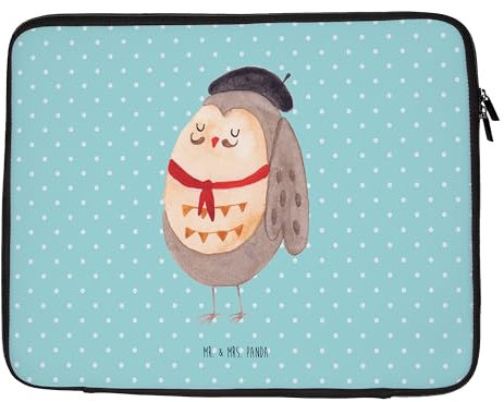 Mr. & Mrs. Panda 27 x 36 cm Notebook Tasche Eule Frankreich - Geschenk, Spruch Französisch, hibou, Laptop, Notebook-Tasche, Eulen, stolz,