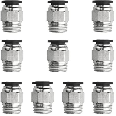 XINMEIWEN 10 Stück 3/8 Zoll NPT Außengewinde 10 mm Pneumatisch Push to Connect Fittings Air Fittings PC10-N3