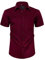 siliteelon Mens Shirts Short Sleeve Stretch Dress Regular Fit Casual Business Summer Shirt with Pocket Burgundy XL