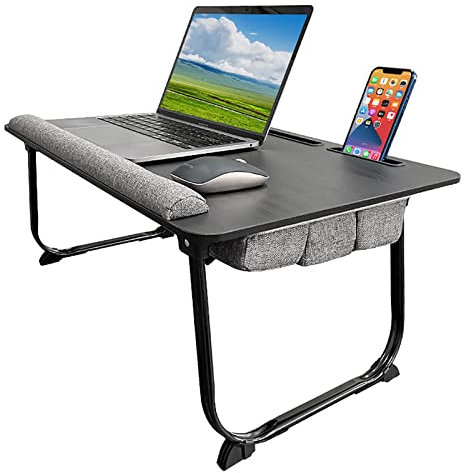 FAANAS Lap Desk- Passt bis zu 17In Laptop Tablett Tisch faltbar verstellbar Laptop Bett Tisch tragbar Laptop Schreibtisch, Lap Desk für das Schreiben & Arbeiten, Black