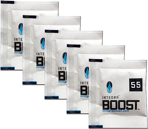 yaoviz Set Integra Boost 55% - 10 x 8g Feuchtigkeitsregler I 2-Wege Luftbefeuchter mit Indikator Anzeige - Luftfeuchtigkeit bis 28g I Befeuchtungspäckchen