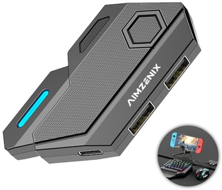 AIMZENIX Tastatur- und Mausadapter für XBOX, PlayStation, Nintendo Switch - Blader Emulator Konsole Kompatibel mit Xbox One, Xbox Series X/S, PS4 PS3 und Switch - Benutzerdefinierte Tastenzuordnung,