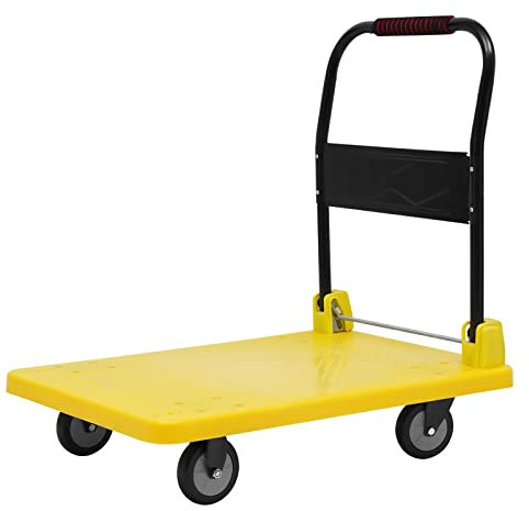 400KG Plattformwagen Transportwagen Klappbar Lastenwagen Plattenwagen Transport Trolley Rollwagen Faltbare Handkarre Transportkarre mit 360-Grad-Rädern
