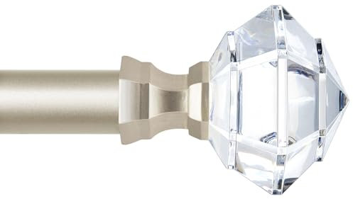 Gardinenstange 80 bis 292 cm, HOTOZON 19mm Ausziehbare Vorhangstange für Wohnzimmer, Esszimmer, Küche und Arbeitszimmer, Diamantfoemige Endstücke, Champagner Gold