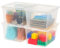 Iris Ohyama, Caja de Almacenamiento de Plástico Multiusos, 30L, Juego de 4, Transparente, Cierre Fácil, Apilable, para Dormitorio, Cocina, Oficina, Baño, Ropa, Juguetes, Sin BPA, CNL-30E