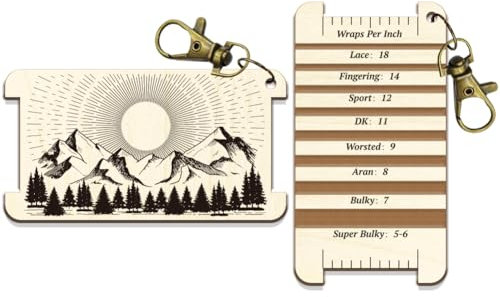 arricraft Scheda di Controllo Rotante Sunshine Mountain Da 1 pezzo, Calibro Guida WPI per Filato Forestale con Chiusura Pannello Guida per Avvolgere Il Filato In Legno con Diz per Filatori