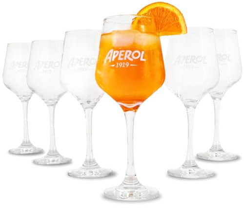 Maxito Aperol Spritz Gläser im 6er Set ∣ Modernes Design für Cocktail Gläser ∣ Ideal als Aperol Spritz Geschenkset ∣ Aperol Geschenk ∣ Trinkgläser Set