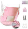 Nchdewui Hängesessel Hängende Schaukel Mit 2 Sitzkissen, Hängesessel Outdoor, Einfach Hängen Hängesessel, Schaukel Für Erwachsene & Kinder, 150kg Tragkraft (pink)