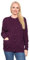 Crazy Fashion Women’s Long Sleeve Winter Chunky Cable Knit Front Button Top Long Sleeve Aran Crew Neck Warm 7 Button Knitted Cardigan Ladies Sweater (Purple,16)