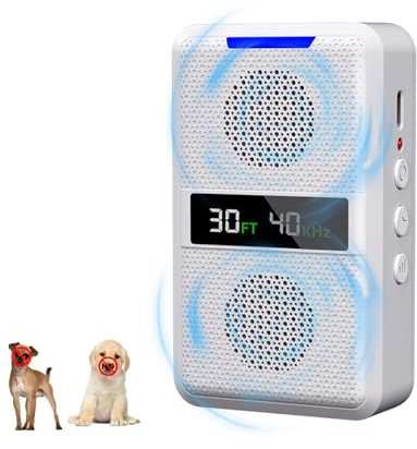 Ultraschall Hunde-Anti-Bell-Gerät – Einstellbare Frequenz & Reichweite | Type-C Aufladbar | Sicher & Wasserdicht | Für Innen & Außen, Geeignet für alle Hunde