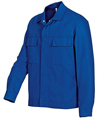 BP Workwear Basic 1485-060-13 Arbeitsjacke - Verdeckte Druckknopfleiste - Reine Baumwolle - Normale Passform - Größe: 64/66 - Farbe: königsblau