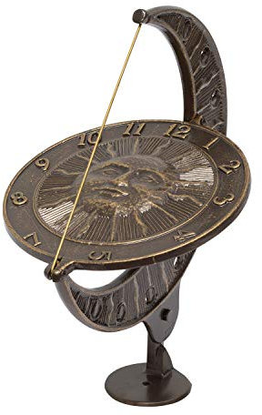 Whitehall Aluminium Sonnenuhr, 12 in. L x 8.75 in. W x 15.5 in. H, Bronze, Minimalistisch