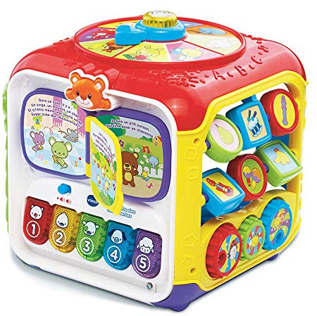 VTech - Super Cube des Découvertes – Cube D’Activités Bébé, Jouet D’ÉVeil – 9/36 Mois - Contenu en Français