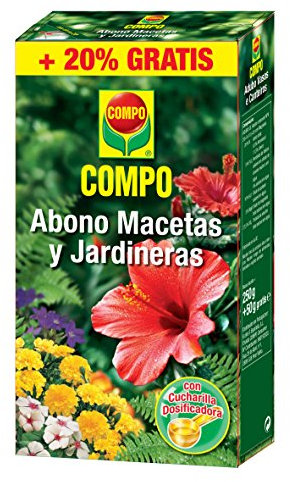 COMPO Abono para macetas y jardineras, Granulado, Incl. Cuchara dosificadora, 300 g