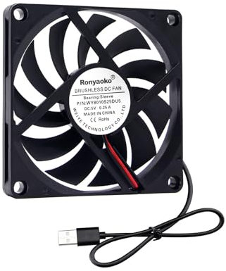 Ronyaoko 5 V 0,25 A 80 mm 80 x 10 mm 8 cm bürstenloser DC USB Anschluss Computer Kühler Lüfter