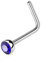 Paula & Fritz® L-Form Nasen-Piercing Nasenpiercing-s Nose für Nasenfluegel als Nasenschmuck Nasenstecker Nostril Edelstahl Chirurgenstahl 316L Zirkoniaspitze Blau