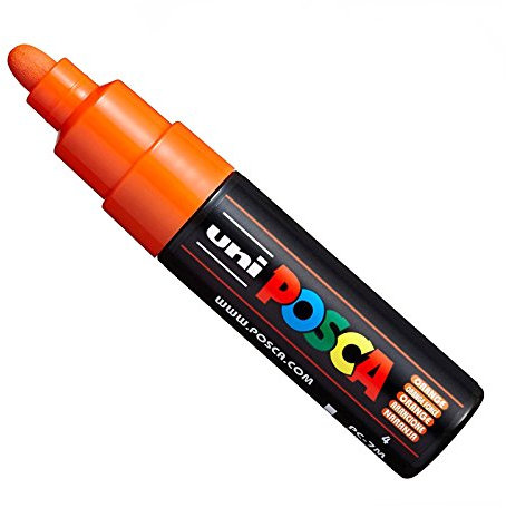 Posca Uni PC-7M Paint Marker Art Pens - Large Bullet Nib 4.5-5.5mm - 15 Colours - New for 2017 - Orange