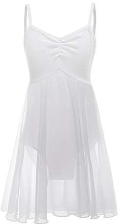 ORIDOOR Girls' Camisole Leotard Ballet Dance Dress Ballerina Costumes (White, Tag 140 - Age 8-9) …
