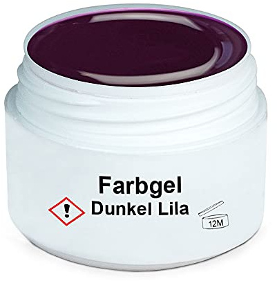 GS-Nails UV Farb-Gel für Nail-Art & Nagel-Design - 5 ml UV-härtendes Cover-Gel - Nail-Gel - selbstglättendes Nagel-Gel - dunkel Lila - A0